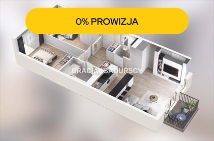 Nowoczesne 3-pokojowe mieszkanie z balkonem w Krakowie. mieszkanie Kraków, Rybitwy , Rybitwy, Tadeusza Śliwiaka