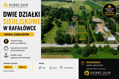 Działka 1004 m² z mediami, asfalt w Rafałówce polecam działka Rafałówka