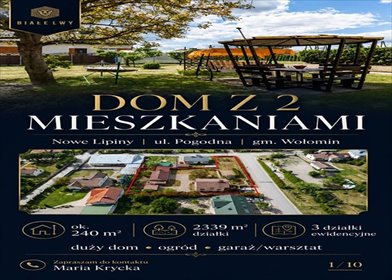 Przestronny dom 240 m² na dużej działce 2339 m² z garażem i warsztatem dom Nowe Lipiny, Pogodna