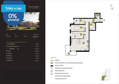 Nowoczesne 4-pokojowe mieszkanie z balkonem. mieszkanie Bydgoszcz, Flisy, Mińska