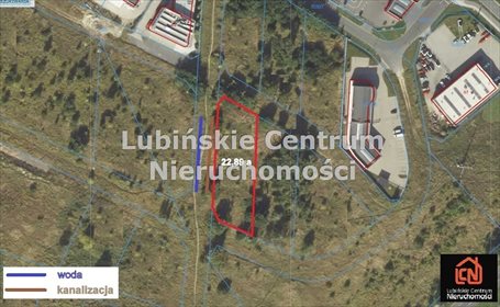 Polecam działkę usługową 22,89a z mediami i możliwością dokupienia działka Lubin, Ustronie