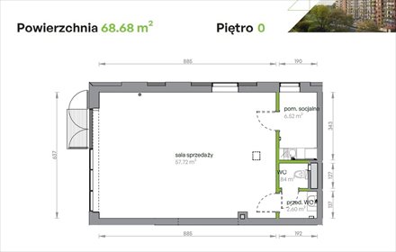 lokal użytkowy na wynajem 69m2 lokal użytkowy Wrocław, Legnicka