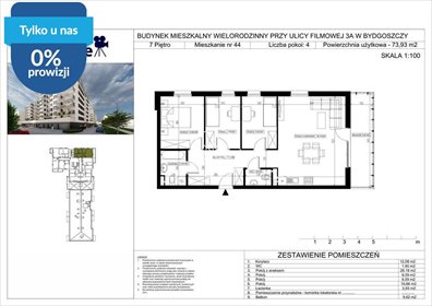 Nowoczesne 4-pokojowe mieszkanie 74 m² w Bydgoszczy zapraszam mieszkanie Bydgoszcz, Bartodzieje Małe, Filmowa
