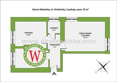 mieszkanie na sprzedaż 52m2 mieszkanie Warszawa, Mokotów, Górny Mokotów, Króżańska