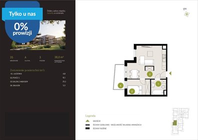 Dwupokojowe mieszkanie 38 m2 na sprzedaż w Bydgoszczy mieszkanie Bydgoszcz, Flisy, Mińska