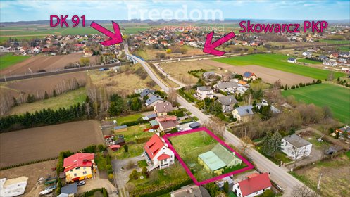 Sprzedam działkę z domem 170 m² w Skowarczu, 3650 m² terenu dom Skowarcz, Żuławska