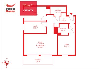 mieszkanie na sprzedaż 66m2 mieszkanie Gdynia, Wielki Kack, Bieszczadzka