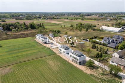 Nowoczesny bliźniak z oranżerią i widokiem na Wisłę dom Warszawa, Wilanów, Zawady, Włóki