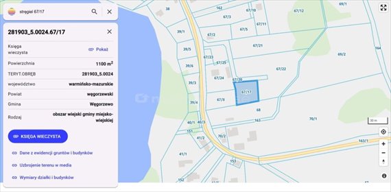 działka na sprzedaż 1010m2 działka Stręgiel