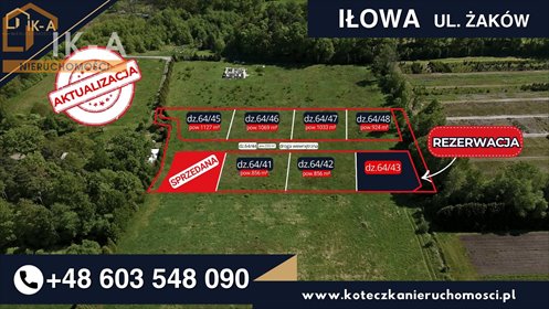 Działki budowlane w Iłowej (856 m²) z warunkami zabudowy działka Iłowa, Iłowa, Żaków