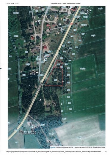 działka na sprzedaż 8287m2 działka Trzebielino, Krótka