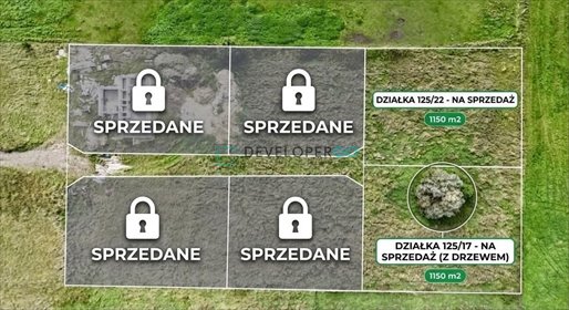 Polecam dwie działki 1150 m² pod dom w Siedliskach koło Ełku działka Ełk