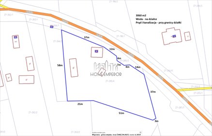 Działka 3060 m² z budynkami w Żanęcinie (media przy granicy) działka Żanęcin, Rajska