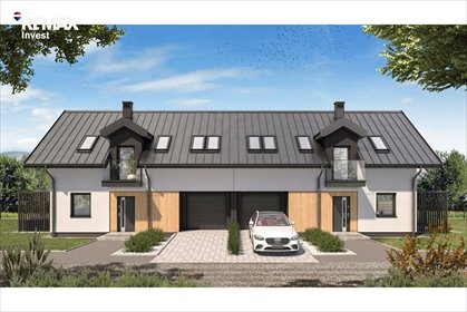 Nowoczesny bliźniak 337 m2 z garażem i tarasem. dom Łodygowice, Ceramiczna