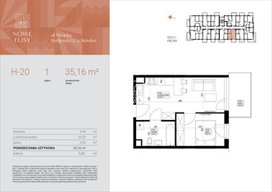 mieszkanie na sprzedaż 35m2 mieszkanie Bydgoszcz, Czyżkówko, Flisacka