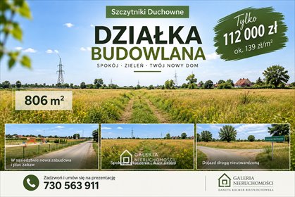 Zapraszam do obejrzenia działki 806 m² pod dom w Szczytnikach działka Szczytniki Duchowne