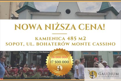 lokal użytkowy na sprzedaż 485m2 lokal użytkowy Sopot, Bohaterów Monte Cassino
