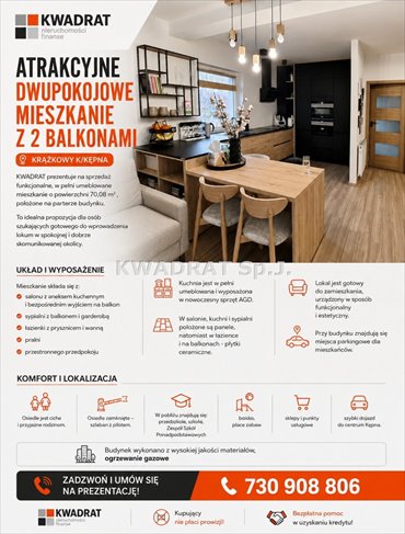 Funkcjonalne 3 pokoje z balkonami w Kępnie zapraszam mieszkanie Krążkowy
