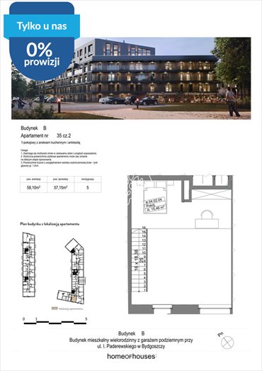 Przestronne 2-pokojowe mieszkanie na sprzedaż w Bydgoszczy mieszkanie Bydgoszcz, Bartodzieje, Ignacego Paderewskiego