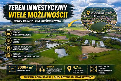 Do sprzedania działka 3 000 m² z możliwością powiększenia do 1,6 ha działka Nowy Klincz, Miodowa