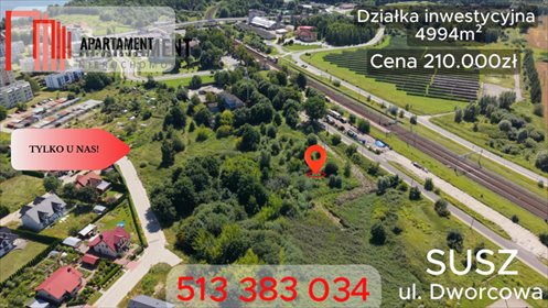Do sprzedania atrakcyjna działka inwestycyjna 5001 m² w Suszu działka Susz