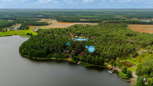 Urokliwy dom rekreacyjny 44 m2 z tarasem w lesie koło jeziora dom Łubiana