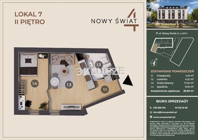 Zapraszam do nowoczesnego mieszkania 39 m² w Lublinie mieszkanie Lublin, Śródmieście