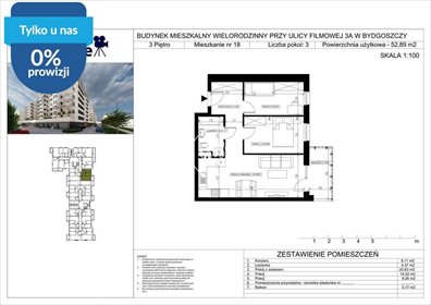 Nowoczesne 3-pokojowe mieszkanie 52,91 m² w Bydgoszczy zapraszam mieszkanie Bydgoszcz, Bartodzieje Małe, Filmowa