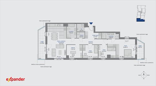Przestronny 130 m² apartament z 5 pokojami i 2 loggiami mieszkanie Gdańsk, Aleja Gen. Józefa Hallera