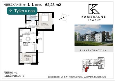 Polecam nowoczesne 3-pokojowe mieszkanie z balkonem w Zawadach mieszkanie Białystok, Zawady