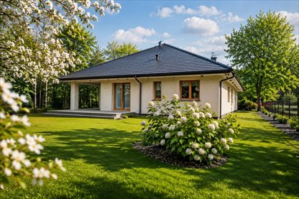 Nowoczesny dom parterowy 250 m2 z dużym tarasem dom Książenice