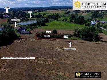 Na sprzedaż kształtna działka 2000 m² z widokiem na las i pola działka Siderka