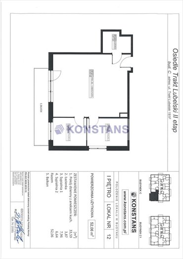 mieszkanie na sprzedaż 52m2 mieszkanie Warszawa, Wawer, Trakt Lubelski