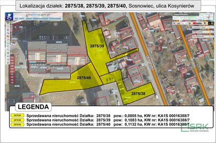 działka na sprzedaż 3020m2 działka Sosnowiec, Kosynierów