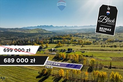 działka na sprzedaż 3003m2 działka Białka Tatrzańska