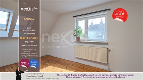 Dom z potencjałem, 7 pokoi, kominek, taras, blisko szkoły dom Smolec