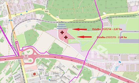 Działka inwestycyjna 4,45 ha w Podkarpackim Parku Naukowo-Technologicznym działka Rudna Mała