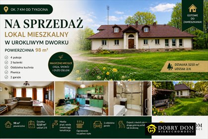 Przestronne 98 m² z garażami i dużą działką (7 km od Tykocina) mieszkanie Stelmachowo
