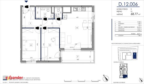 Sprzedam funkcjonalne 3-pokojowe mieszkanie 69 m² w Poznaniu mieszkanie Poznań, Starołęka, Rondo Żegrze