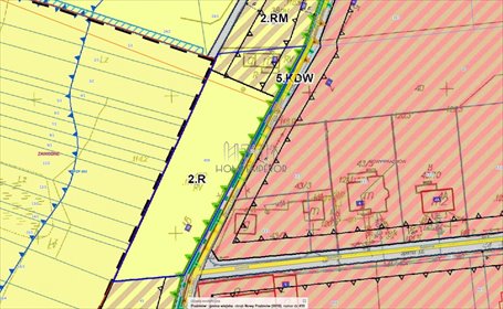 Działka budowlana z mediami, 2 307 m², plan zagospodarowania działka Nowy Prażmów, Dunajec