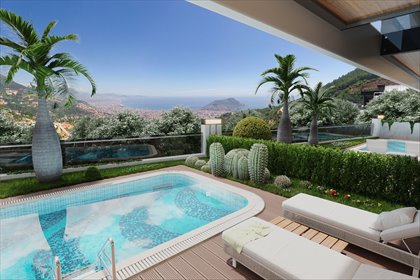 Luksowne wille z basenem i panoramicznym widokiem na morze dom Alanya, Tepe, Alanya, Antalya