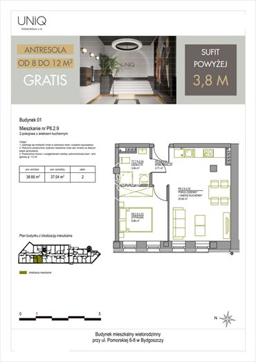 mieszkanie na sprzedaż 37m2 mieszkanie Bydgoszcz, Centrum, Pomorska