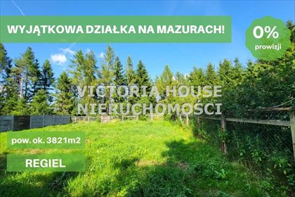 Do sprzedania działka 3821 m² w Regielu blisko jeziora działka Regiel