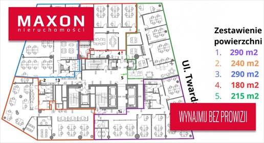 lokal użytkowy na wynajem 290m2 lokal użytkowy Warszawa, Śródmieście, ul. Twarda