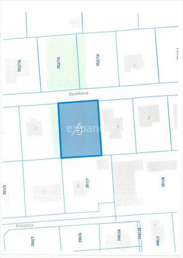 działka na sprzedaż 911m2 działka Wierzchowisko, Świerkowa