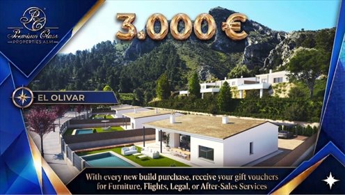 Nowoczesne wille 178 m² z dużymi działkami w Penáguila dom El Olivar, El Olivar