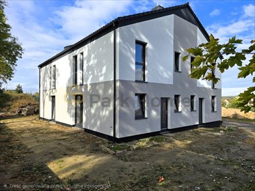 Nowoczesny dom w zabudowie czworaczej, 72,59 m², ogrzewanie podłogowe dom Łódź