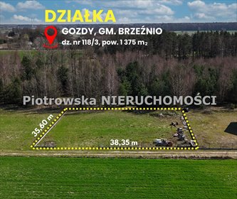 działka na sprzedaż 1375m2 działka Gozdy