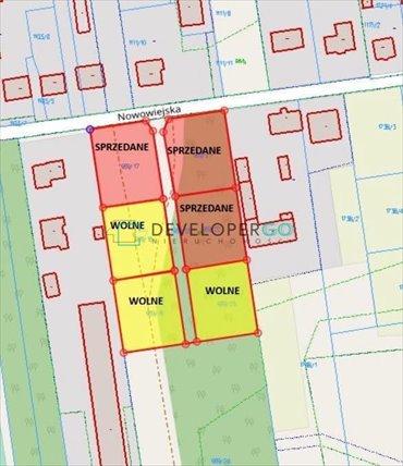 działka na sprzedaż 1019m2 działka Chodów, Nowowiejska
