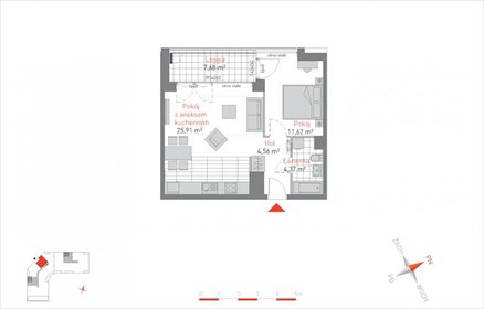 mieszkanie na sprzedaż 44m2 mieszkanie Gdańsk, Lecha Kaczyńskiego